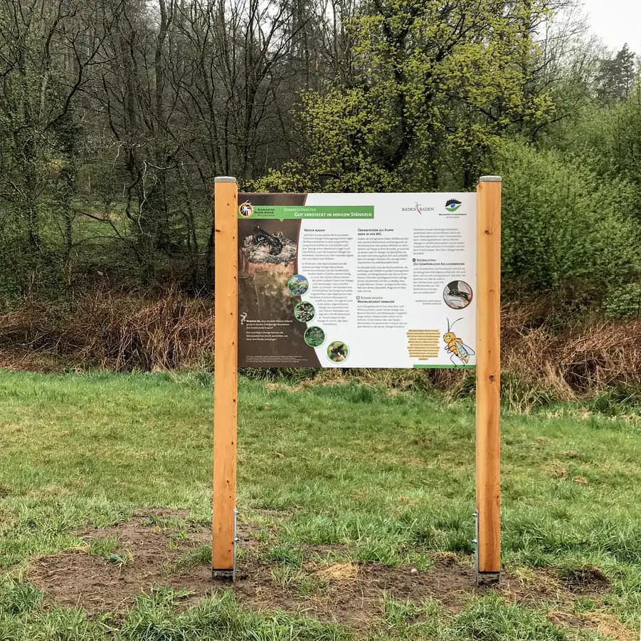 Harzverbundtafel Holzständer Douglasie Bienenlehrpfad Baden-Baden