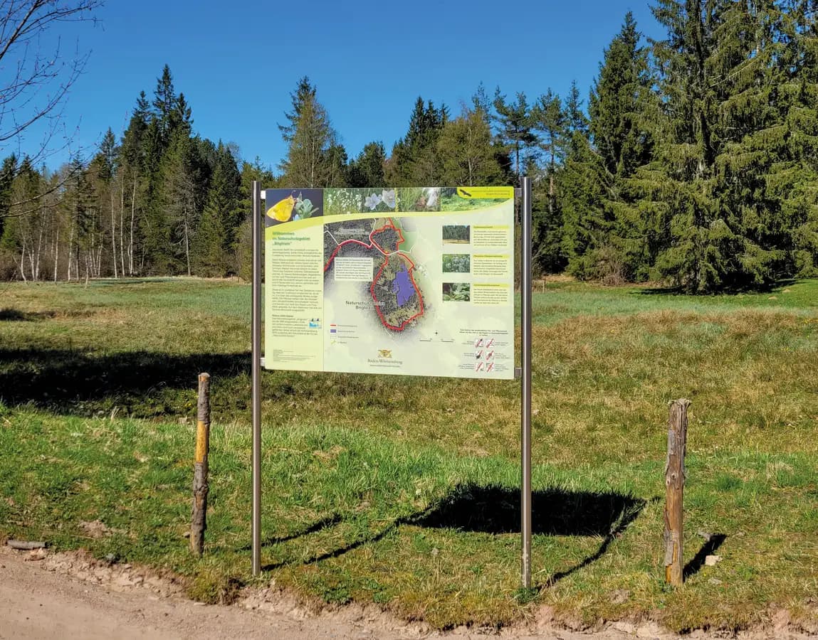 Harzverbundtafel Kreuzmoos Edelstahl NSG Briglirain Furtwangen