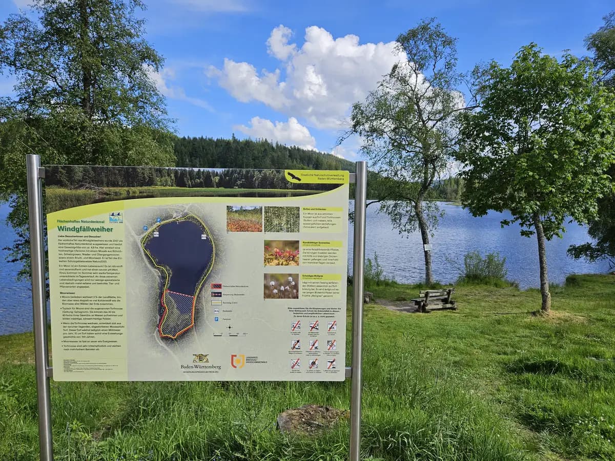 Harzverbundtafel Kreuzmoos Edelstahl Windgfällweiher Lenzkirch Biberschutz
