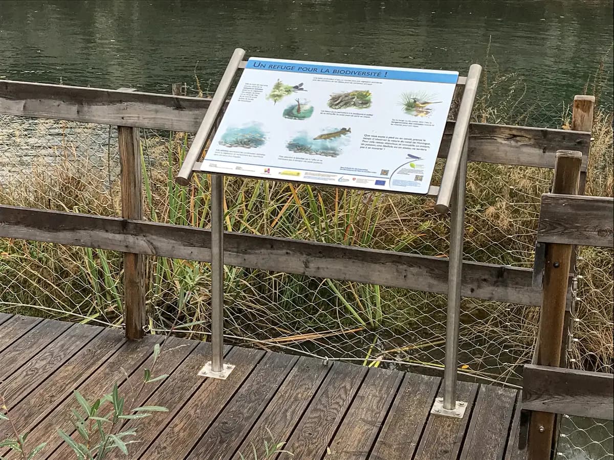 Harzverbundtafel Rollberg Edelstahl Canal Huningue Frankreich Naturschutz